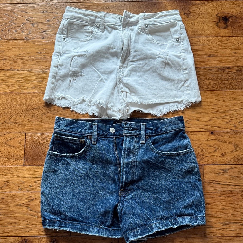 Set of Denim Shorts Abercrombie and American Eagle size 6